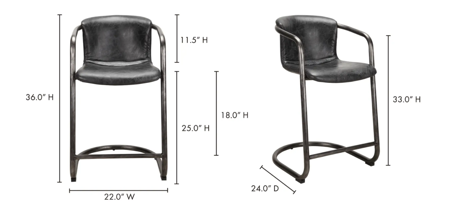 Freeman Guest Chair - Counter Height Black | Iron Age Office